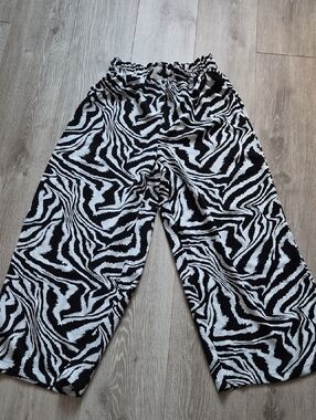 SHEIN Black & White Zebra Wide Leg Pants